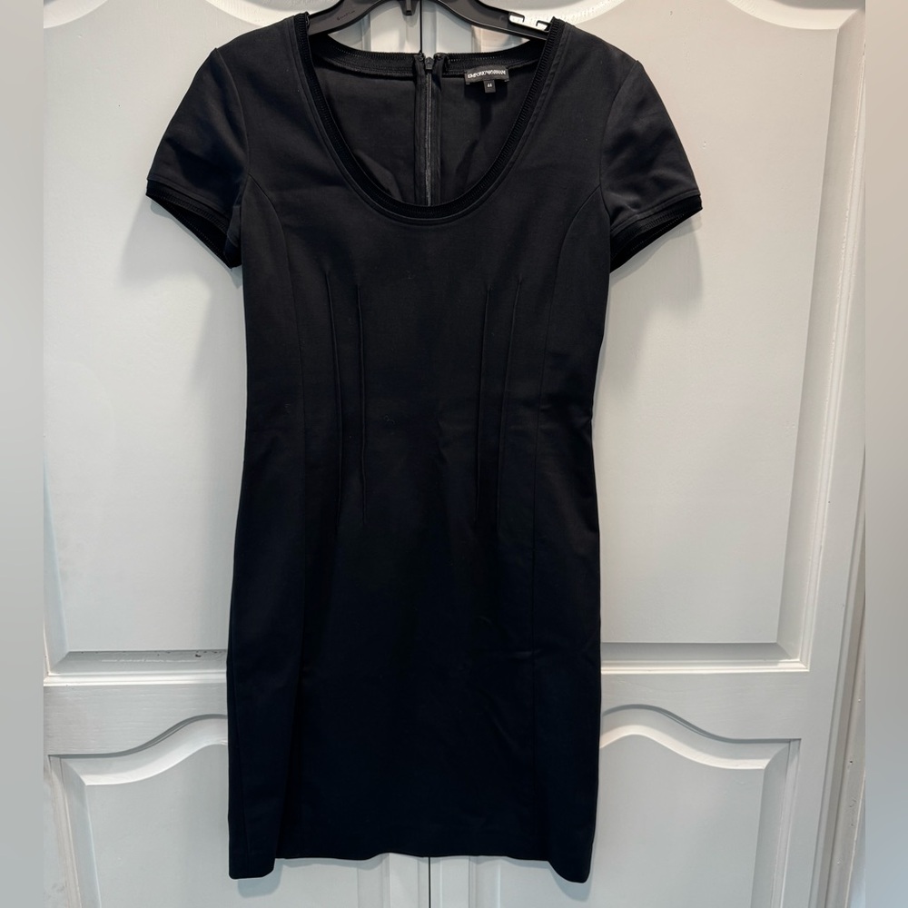 Emporio Armani Black Short Sleeve Mini Dress